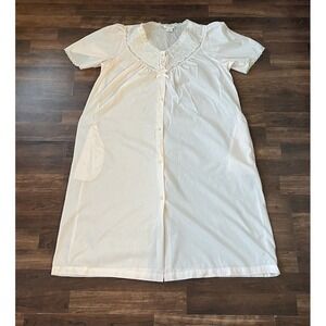 Vintage Barbizon Granny lace trim floral embroidered‎ nightgown size large